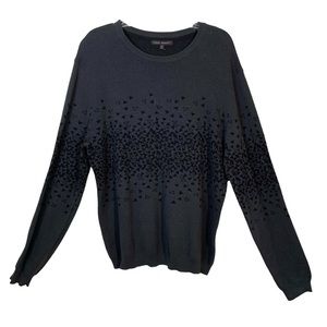 Robert Barakett Johnny Geo Print Crewneck Sweater Mens Sz XL Charcoal